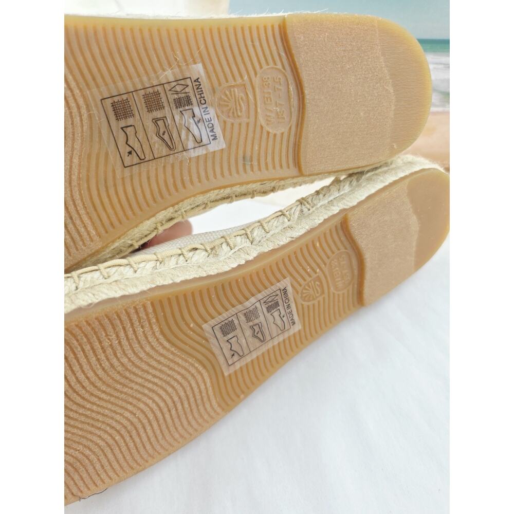New! Soludos The Smoking Mule Espadrille Womens 7/7.5 Cream Neon Yellow Slip On - Picture 5 of 5